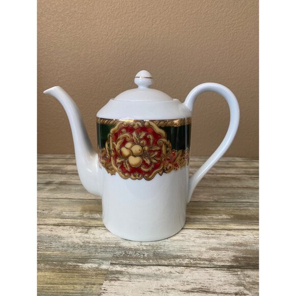 American Atelier Other - American Atelier Noel Christmas Teapot Gold Trim Holiday Porcelain 3398